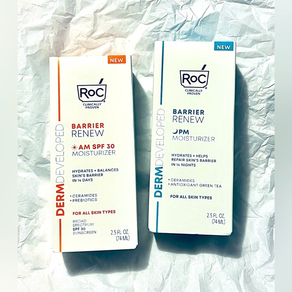 RoC Barrier Renew AM Moisturizer w/SPF 30 & PM Moisturizer - Picture 1 of 4
